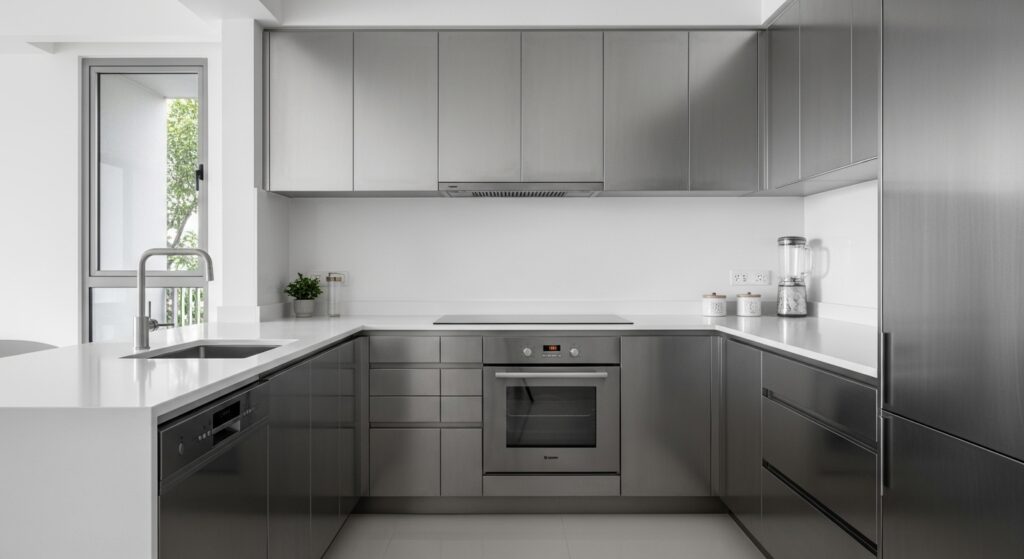 Durable stainless steel kitchen cabinets for kitchen renovation Singapore